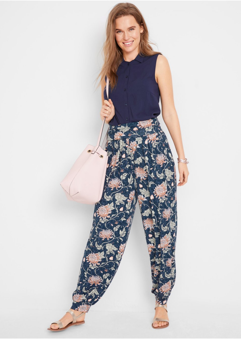 Pantalon sarouel en jersey, taille confortable, Loose Fit