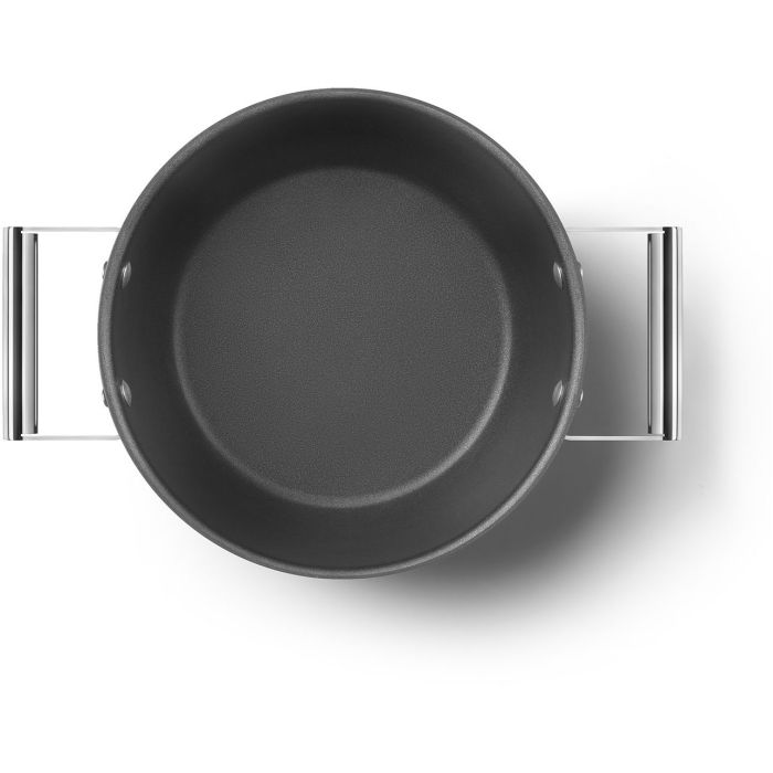 SMEG Kochtopf mit Deckel 24 cm CKFC2411BLM Schwarz