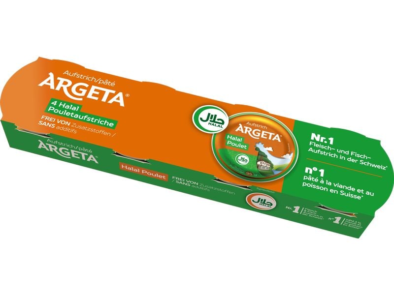 Argeta Hühnerfleisch Halal 4x 95 g Halal Pouletaufstriche