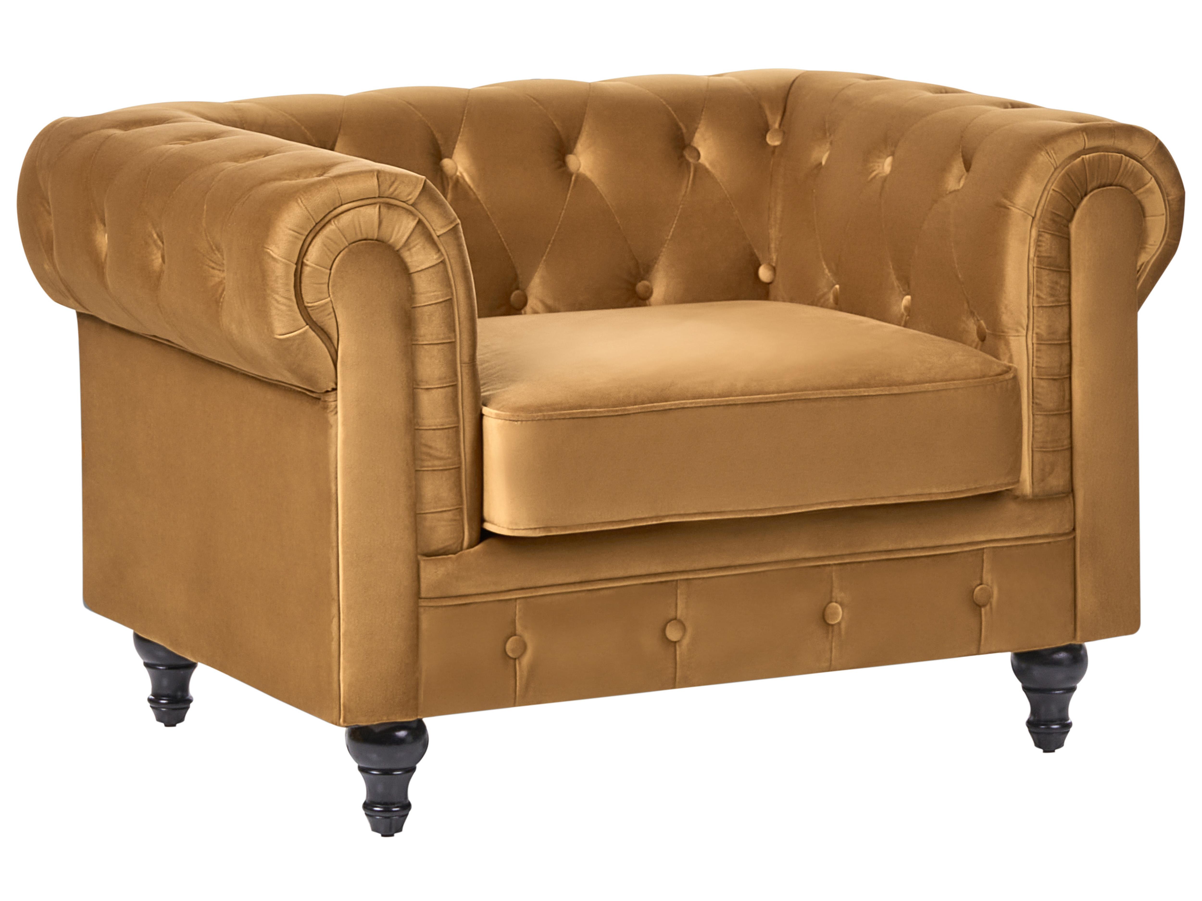Bankenset 4-zits CHESTERFIELD Fluweel Goud