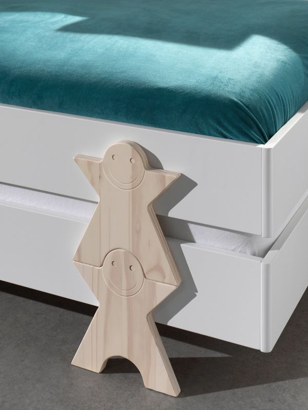 Vipack - Kinderbed Modulo Smiley stapelbaar set van 4x200 - Wit