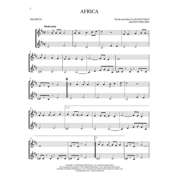 Hal Leonard Pop Classics For Two Trumpets