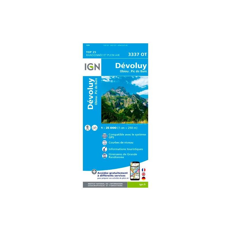 Devoluy / Obiou / Pic De Bure - Carte topographique