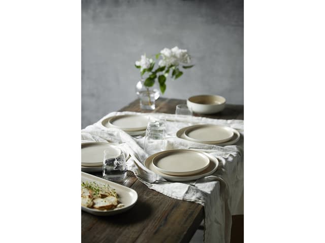 Studio Round Skål Matte sand/Matte white