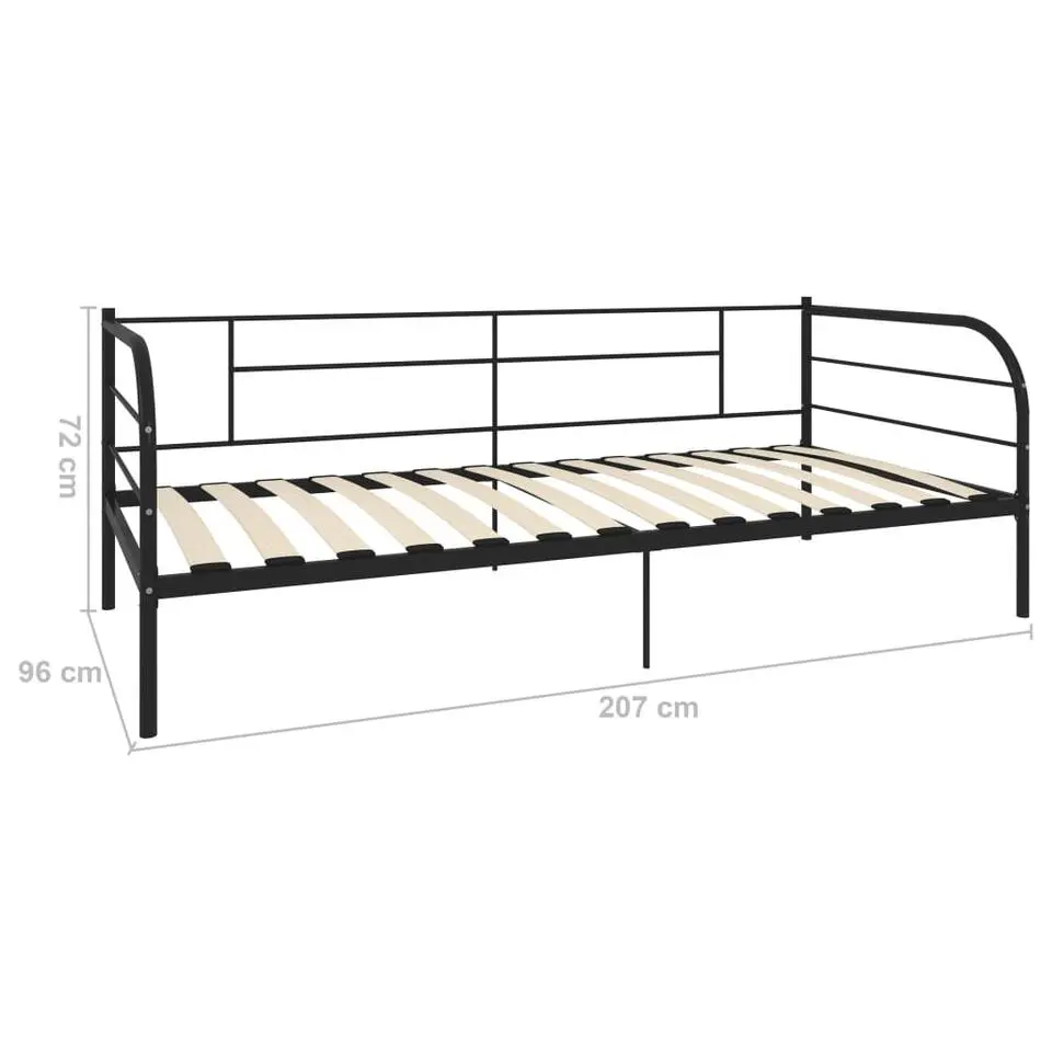 vidaXL - Bedbank - Zwart - Metaal - 90 x 200 cm