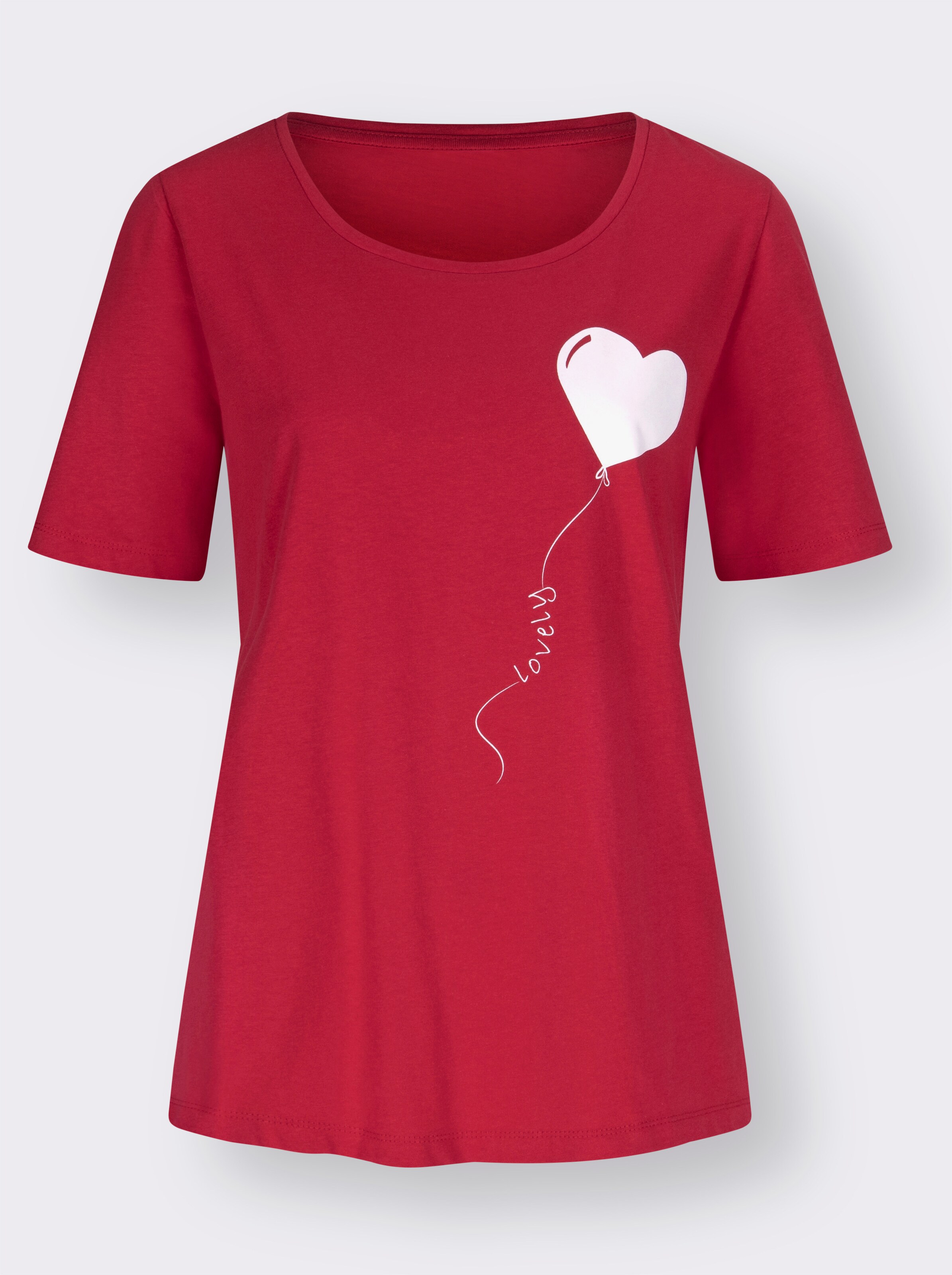 T-Shirt mit platziertem Herzmotiv
