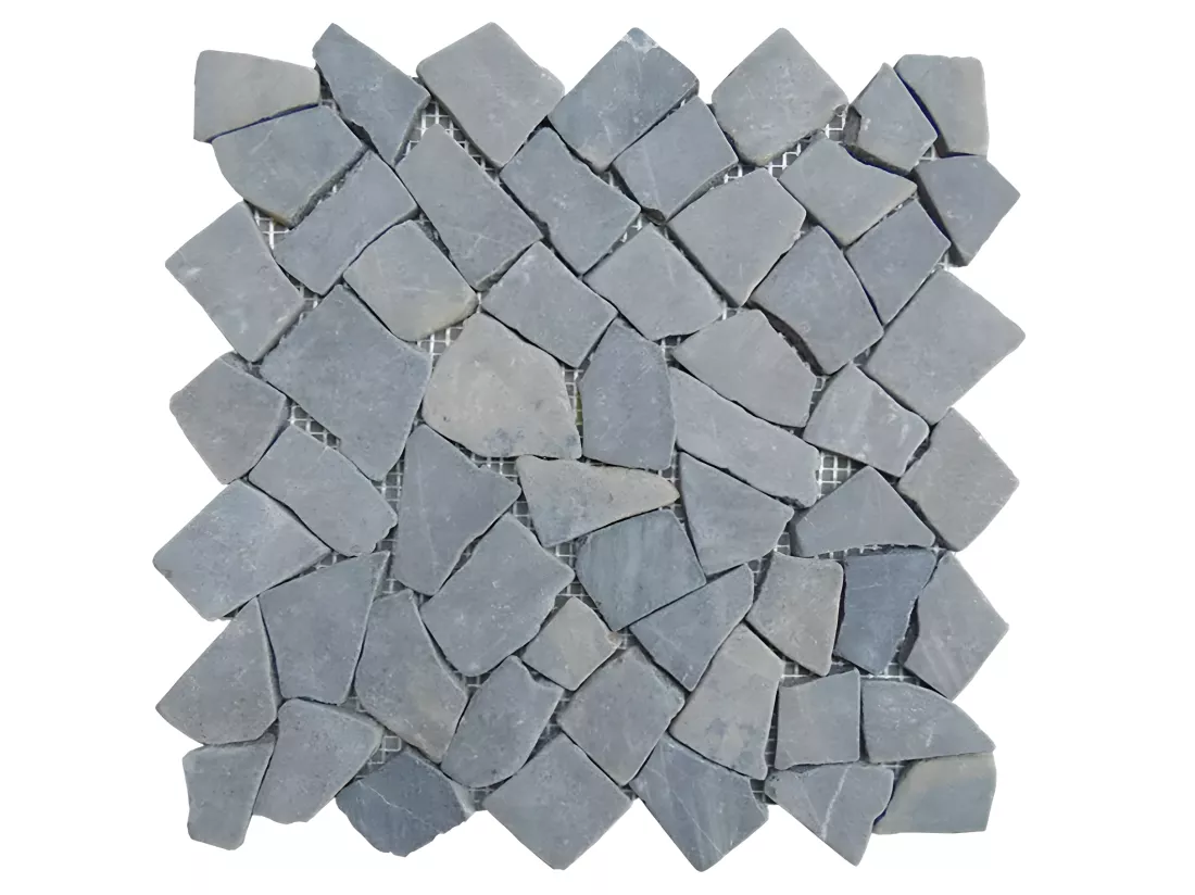Carrelage de mosaïque (Boite de 1m²)/ Plaque mosaïque mur et sol en marbre naturel coloris gris - 30 x 30 cm