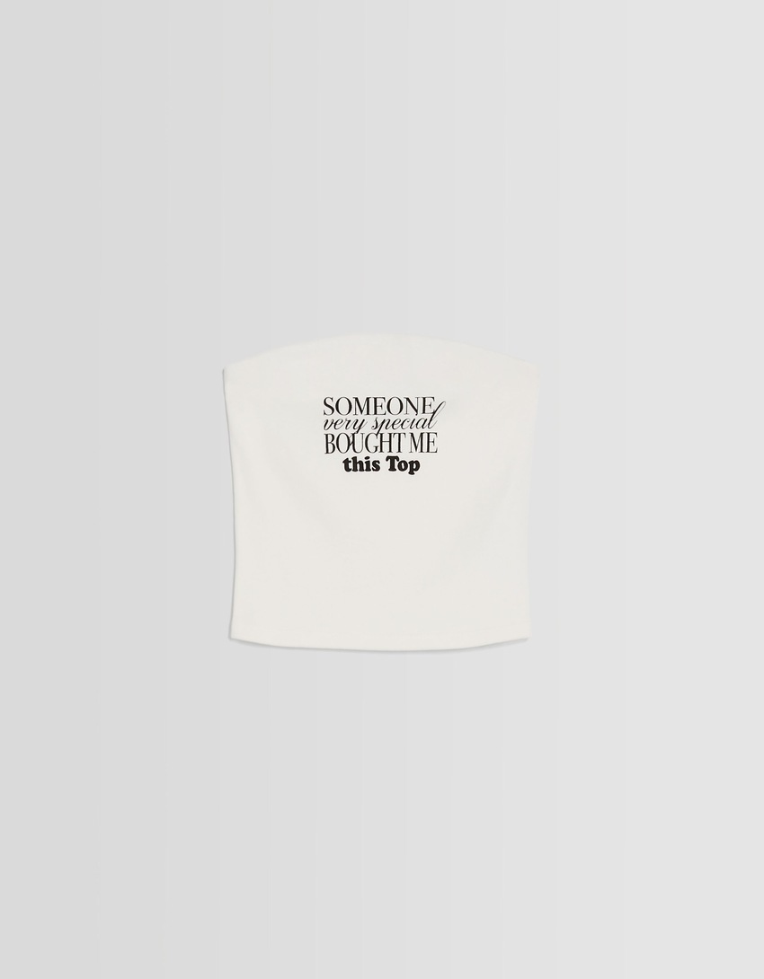 Top bandeau estampado