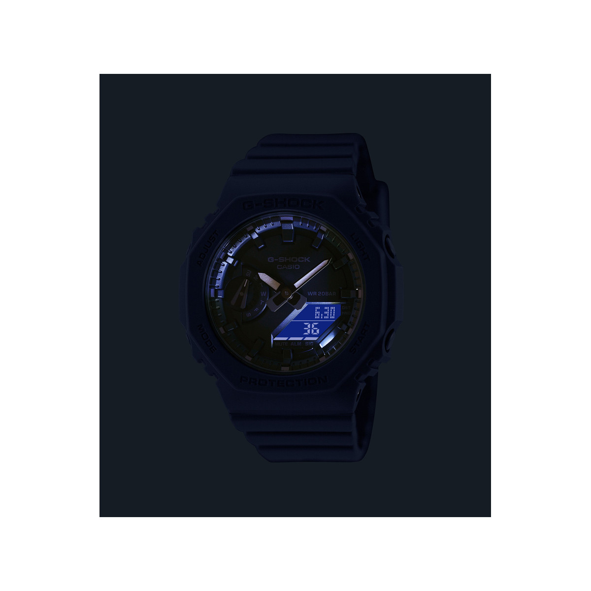 Montre G-SHOCK homme acier bleu bracelet résine bleu fonce