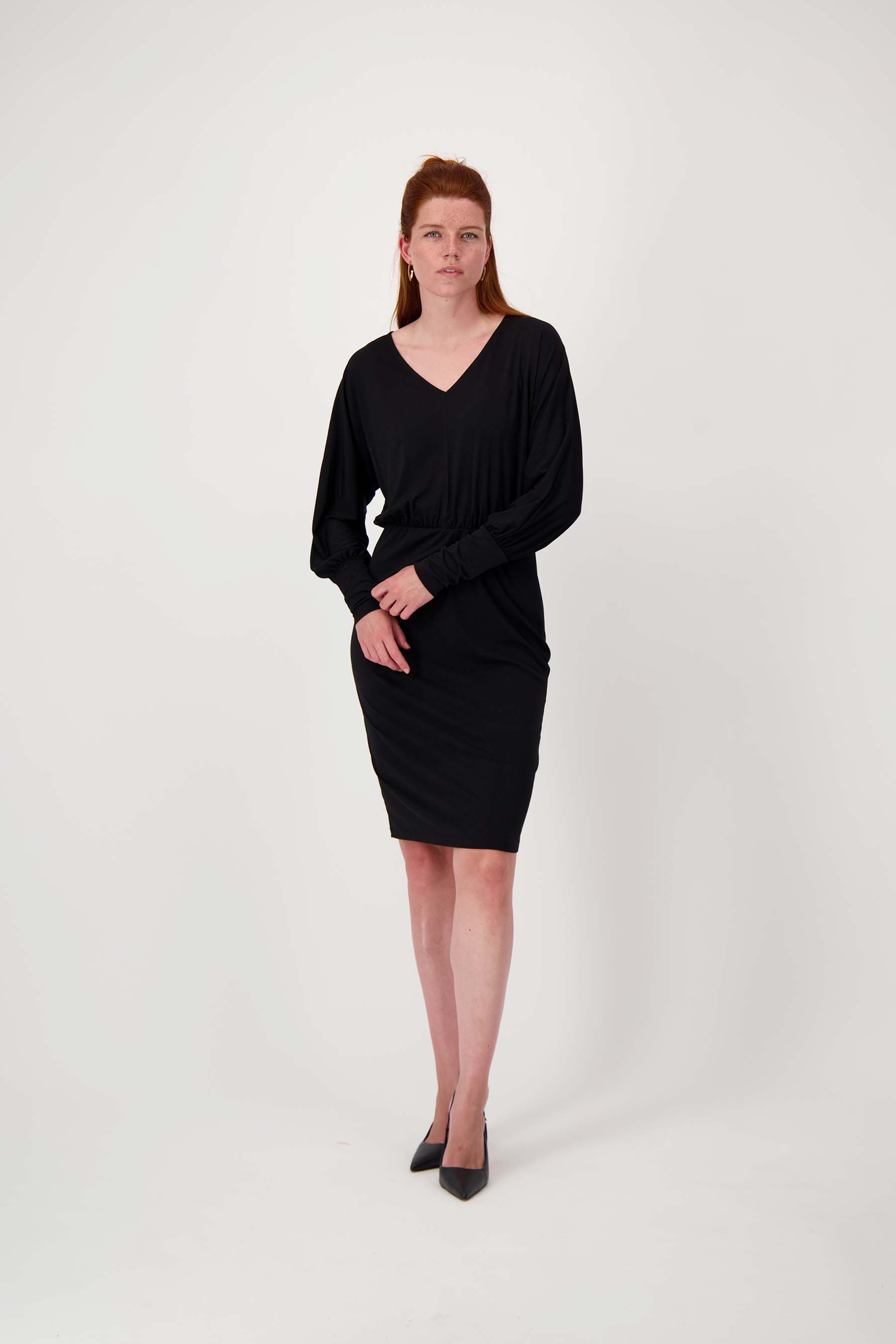 jersey jurk V-hals