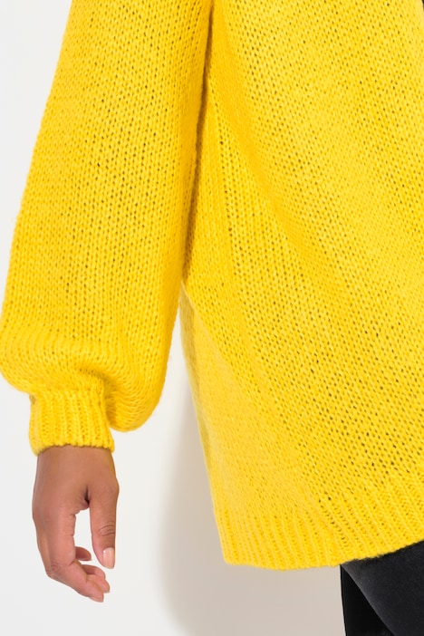 Strickjacke, Straight Fit, Ballonärmel