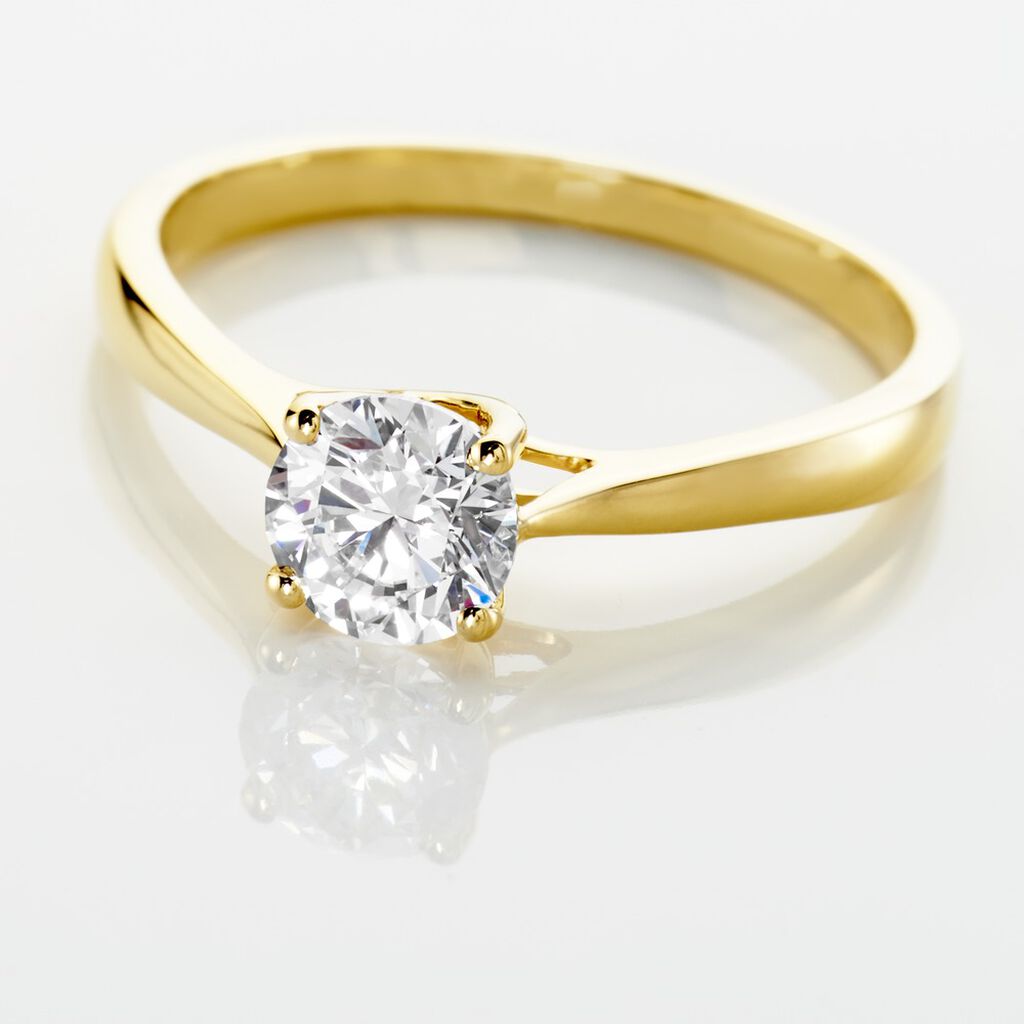 Bague Solitaire Fiona Or Jaune Diamant Synthetique