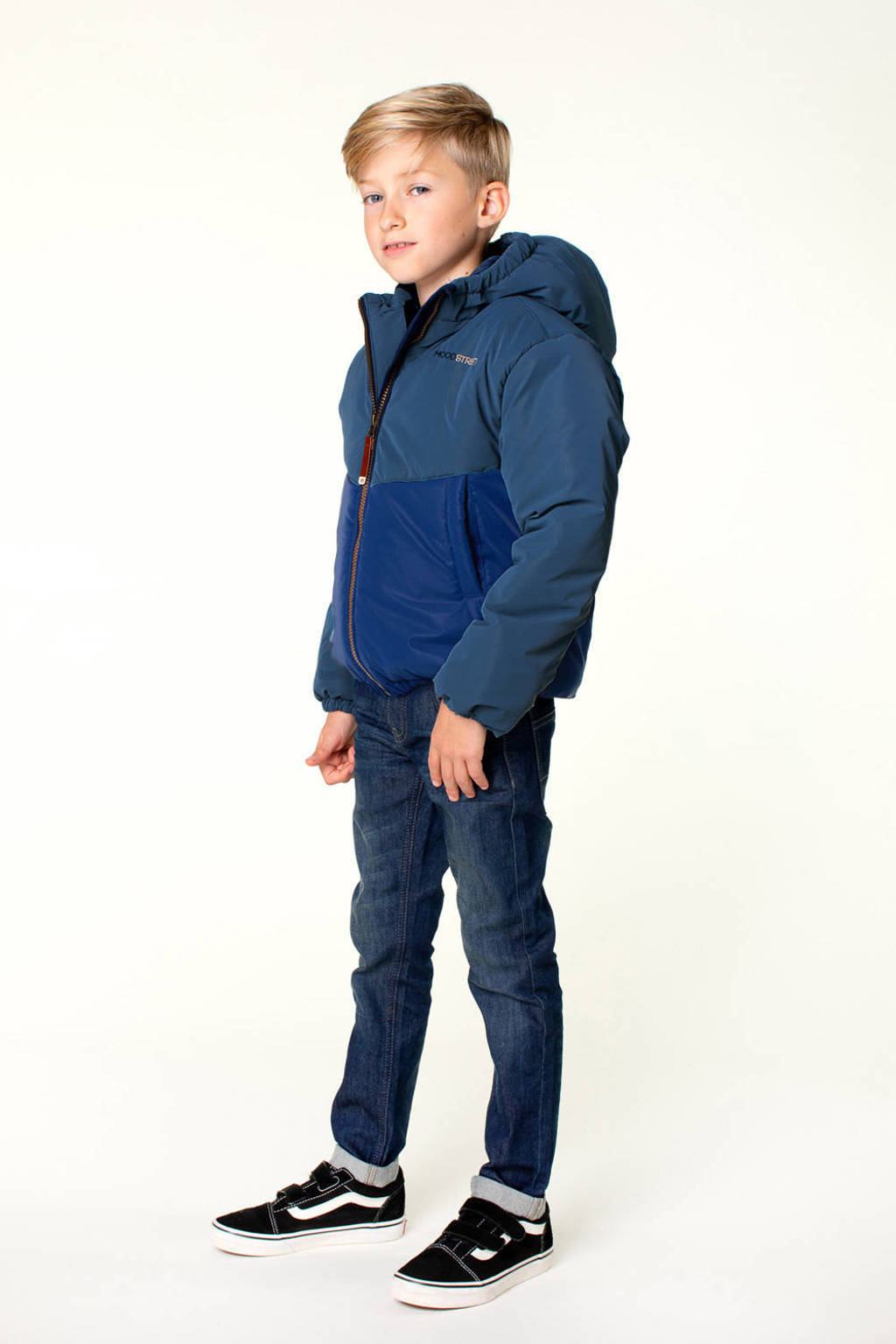 Moodstreet gewatteerde winterjas Jimmy donkerblauw