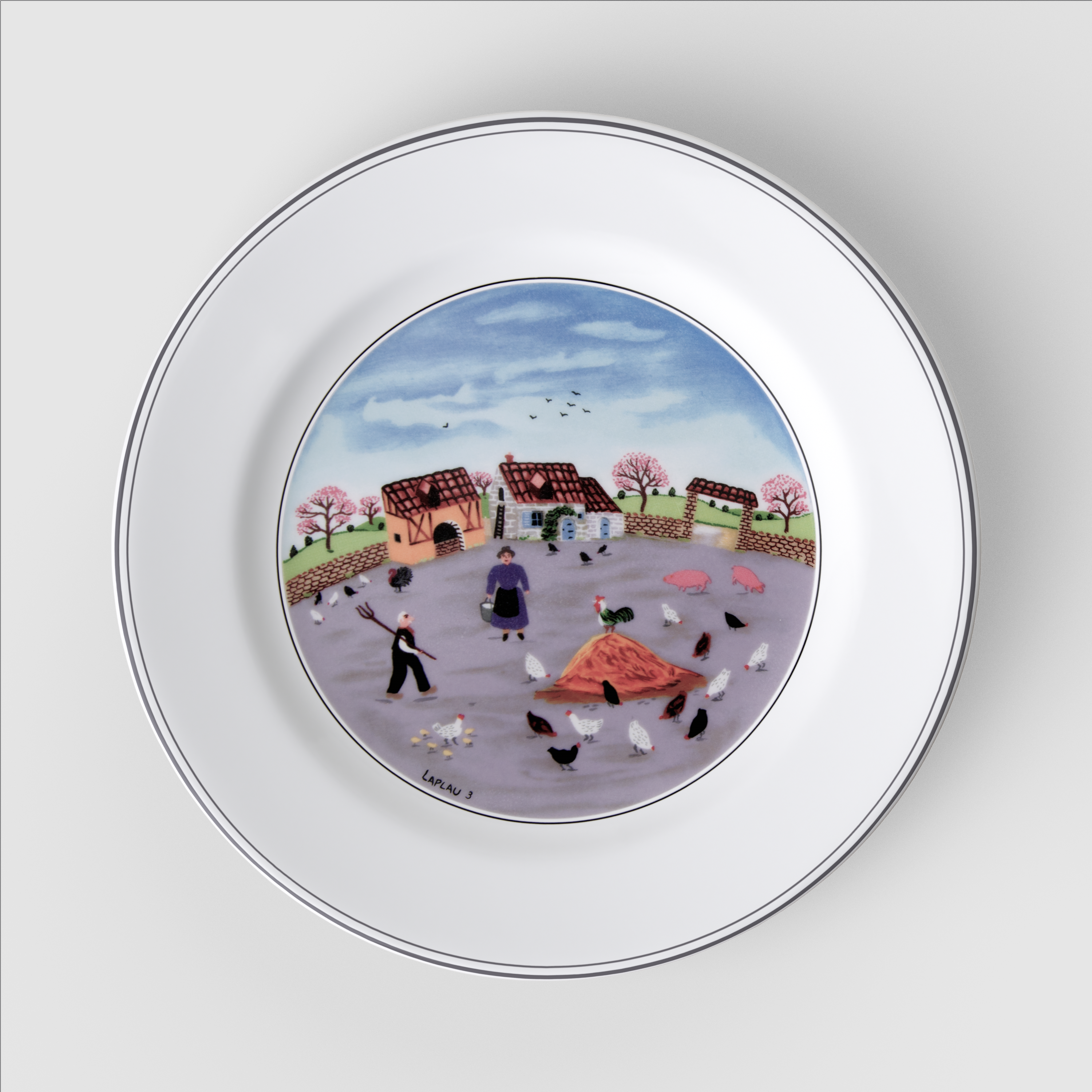 Design Naif Appetizer and dessert plate Multi-colored, 8.3'', Premium Porcelain