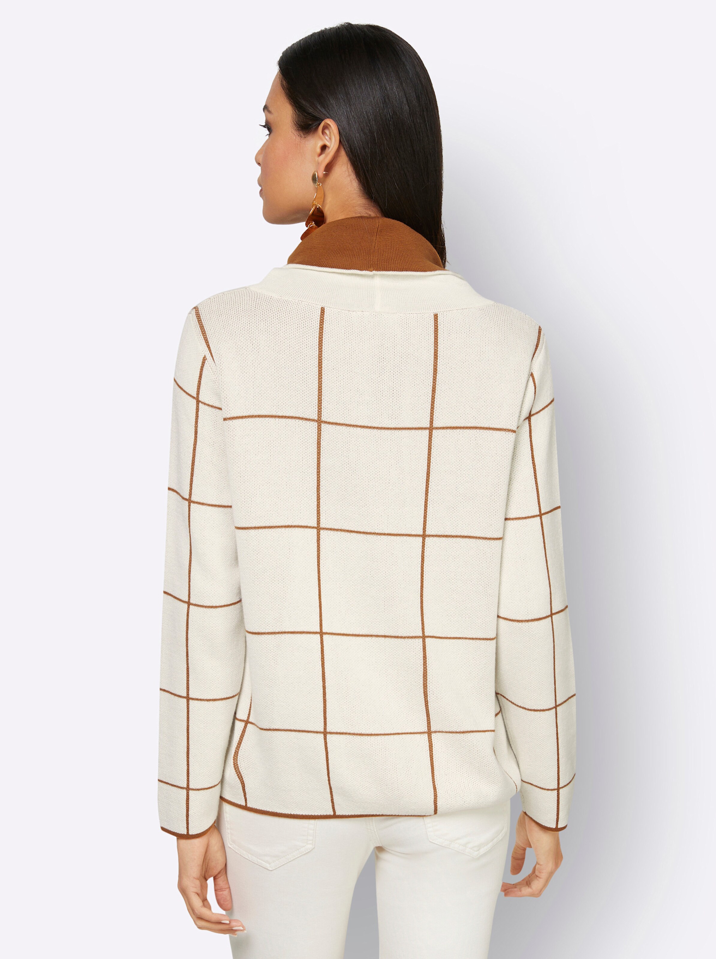 Rollkragenpullover in champagner-cognac