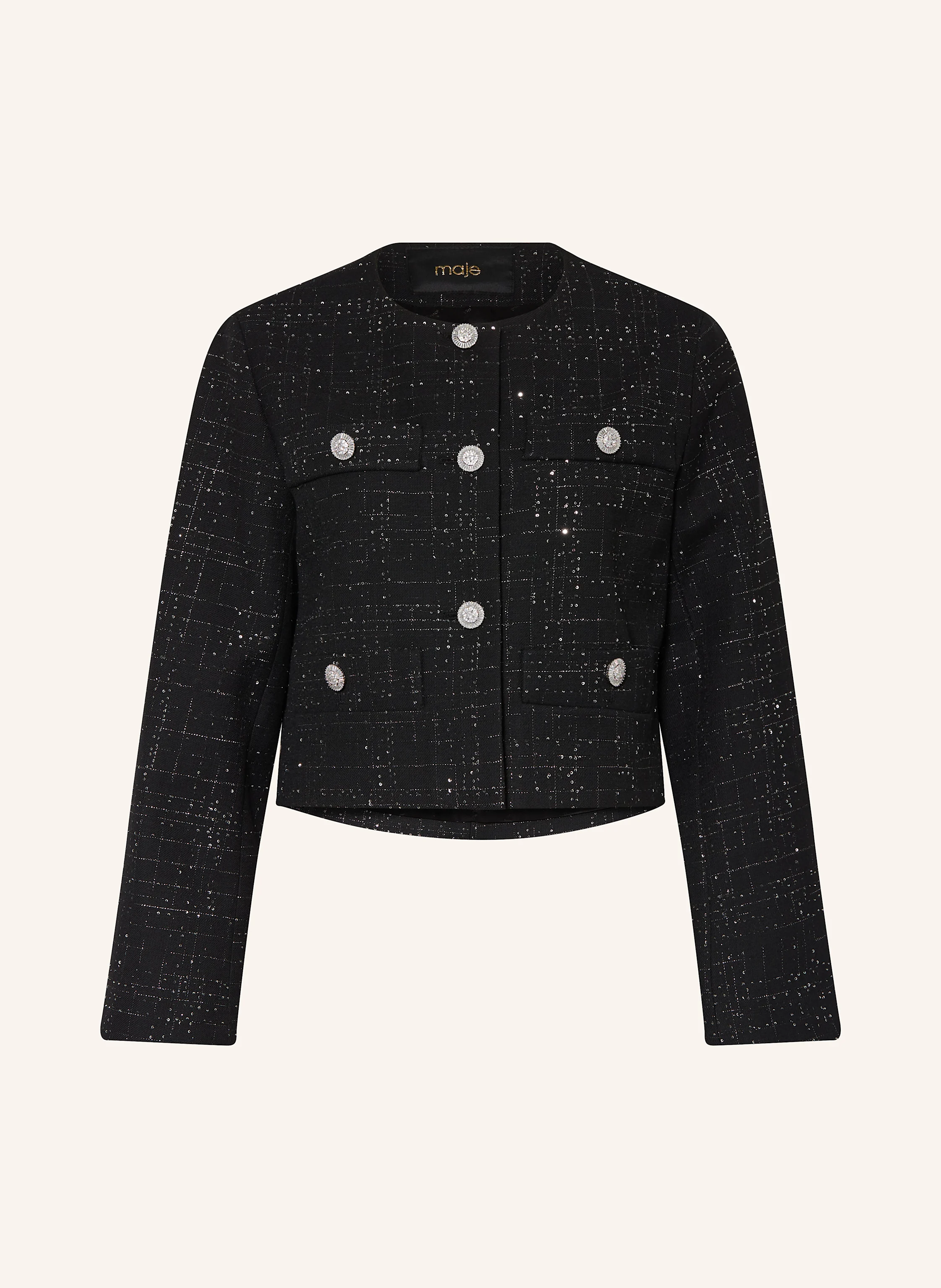 maje Blazer mit Pailletten und Glitzergarn