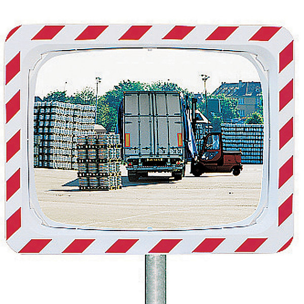 Miroir de circulation Vialux® polymir rouge et blanc 40 x 60 cm