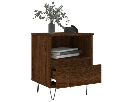 VIDAXL - Tables de chevet 2 pcs chêne marron 40x35x50 cm bois ingénie...