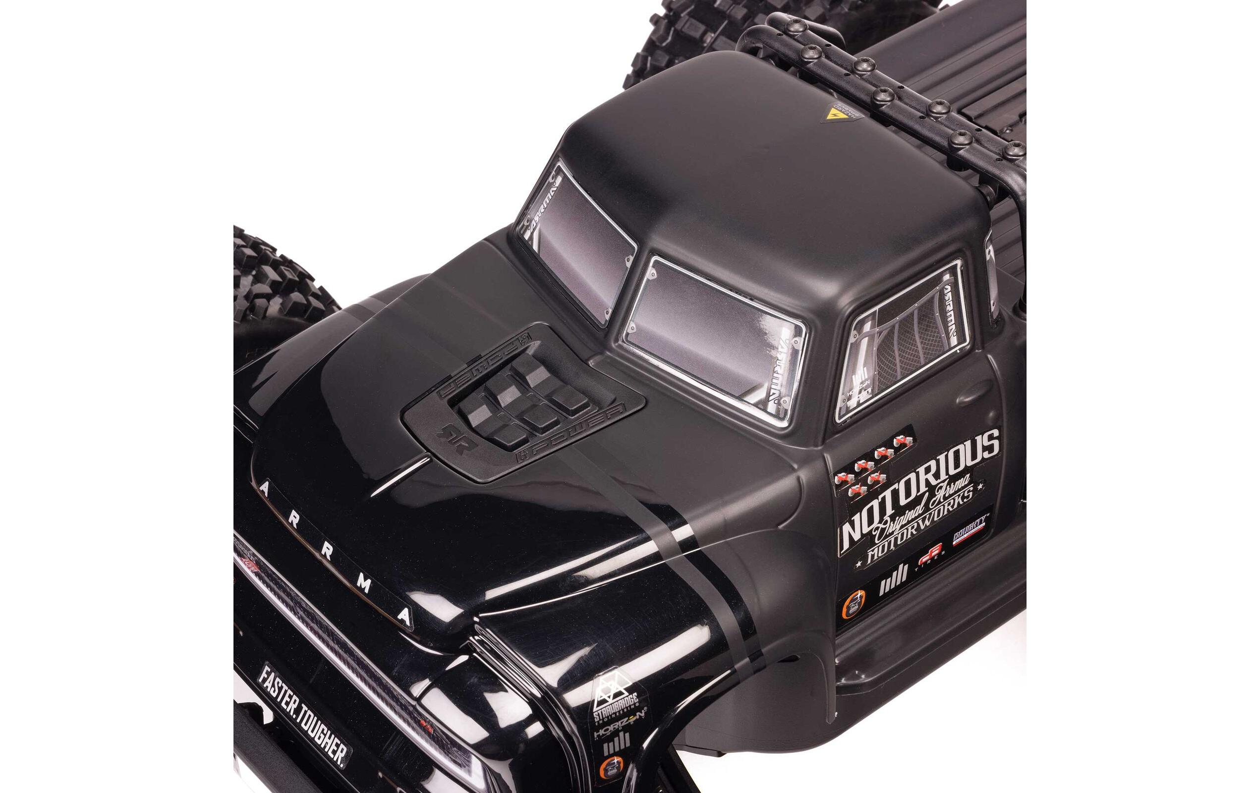 Monster Truck Notorious 6S 4 x 4, Schwarz ARTR, 1:8<br>Brushless Off-Road Stunt-Truck