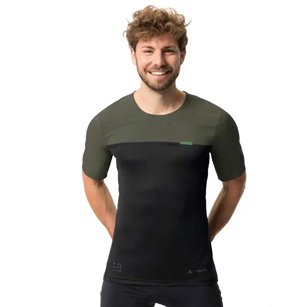 VAUDE Kuro II MTB Fietsshirt Korte Mouwen Zwart/Groen Heren