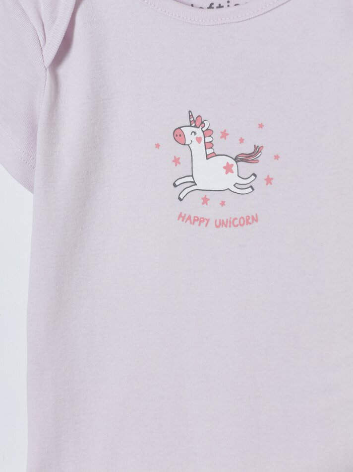 Conjunto com 4 bodies de manga curta - Malva Pastel