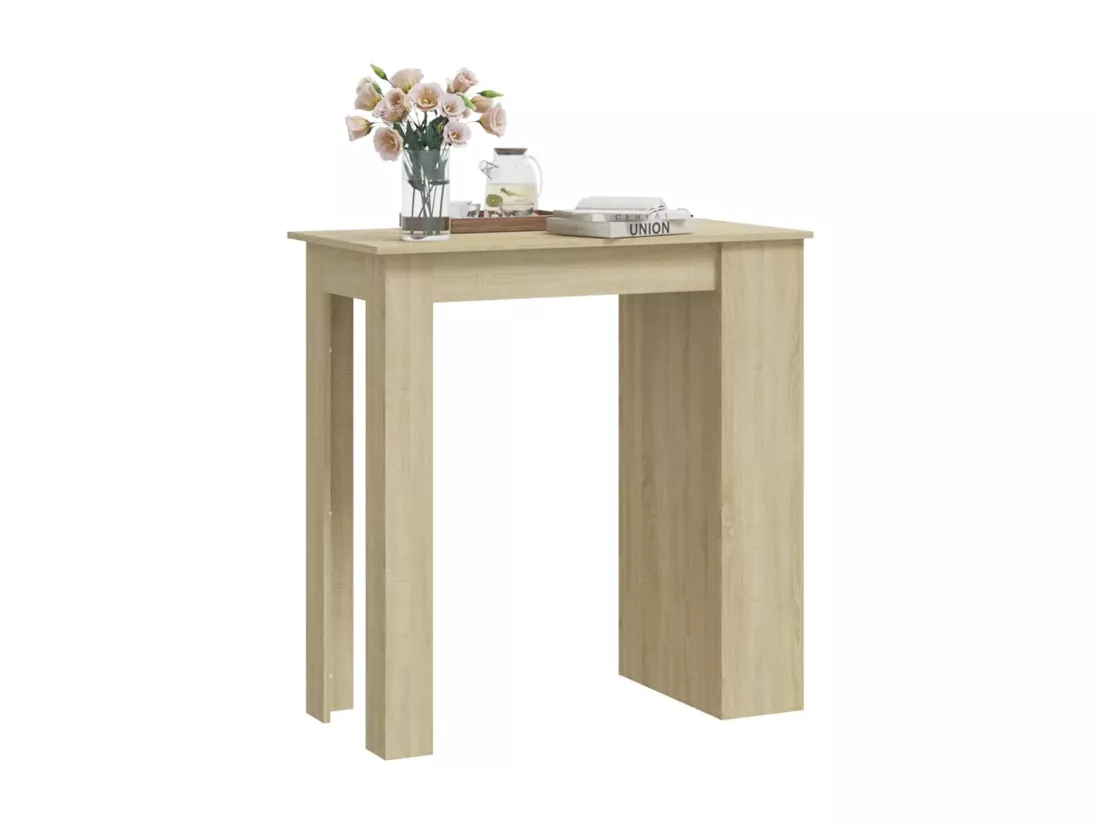 Table de bar avec rangement Chêne sonoma 102x50x103,5 cm
