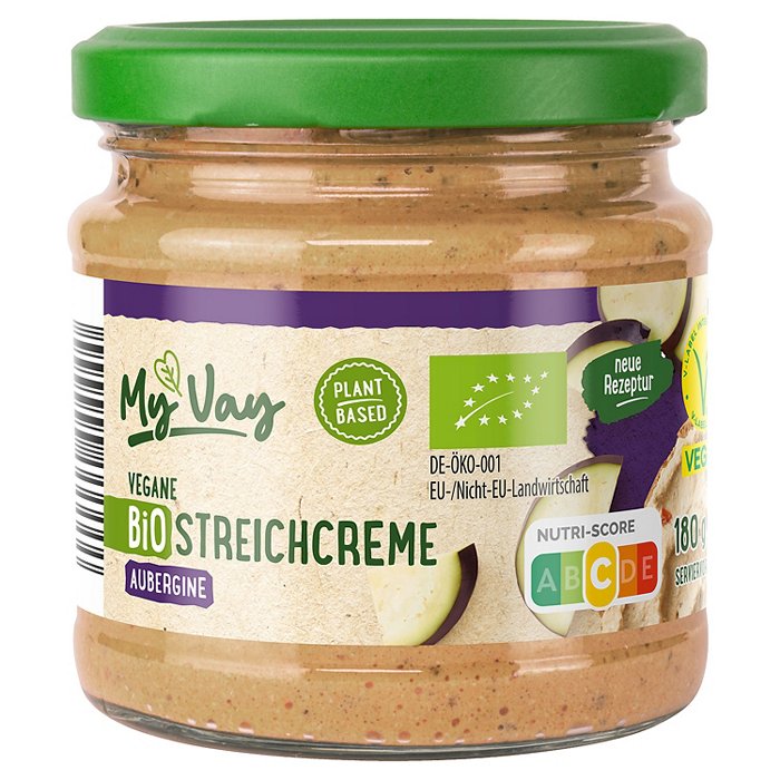 MY VAY Vegane Bio-Streichcreme 180 g, Aubergine