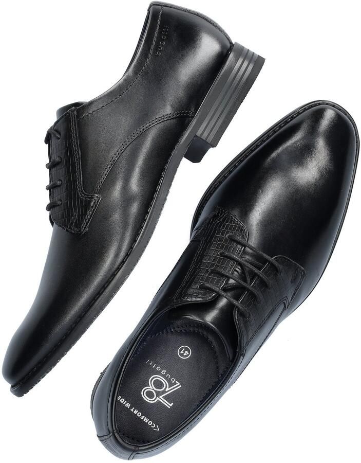 Bugatti leren veterschoenen zwart