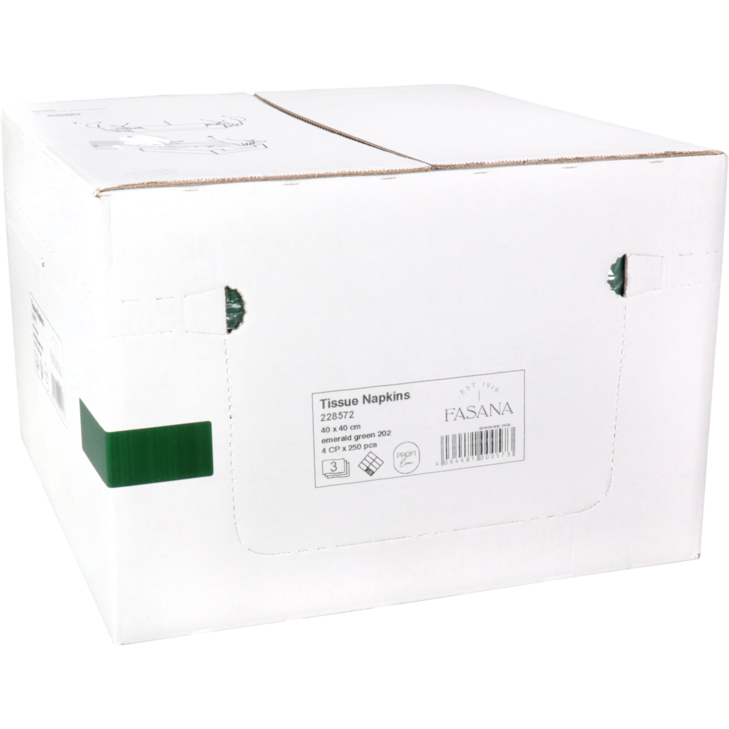 Servet, 1/8 vouw, 3-laags, 40x40cm, cellulose, smaragdgroen