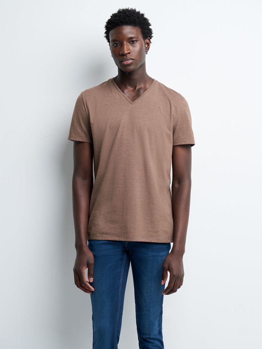 Tee-shirt col v uni
