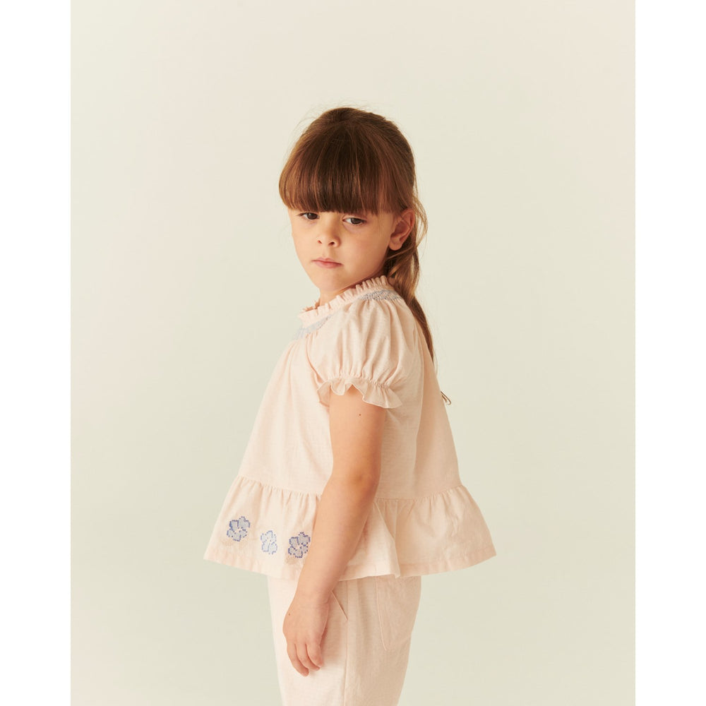 Køb COPENHAGEN COLORS Dusty Rose Comb. Bluse W. Smock W. Emb.