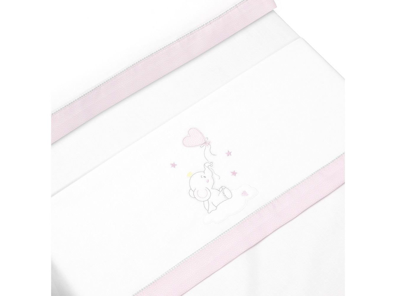 CONJUNTO LENÇÓIS CAMA INTERBABY BORDADO-ROSA 60X120CM