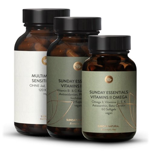 Sunday Natural Products  HPU Forte Set Multiminerals + Vit I Forte + Vit II Omega