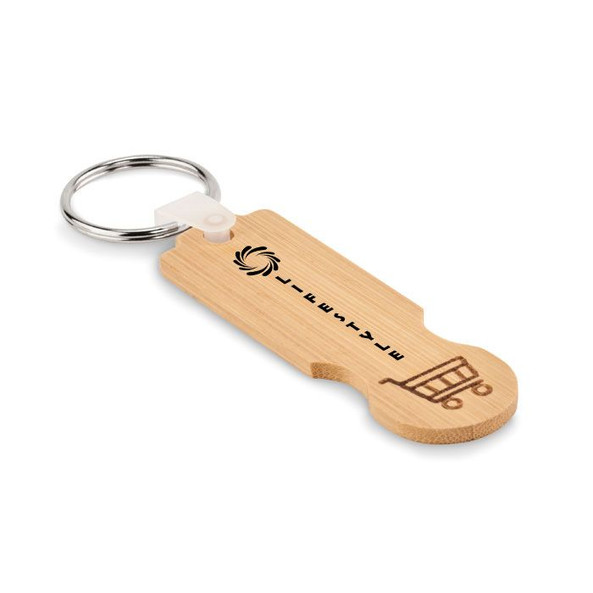 GiftRetail MO6797 - COMPRAS Porte-clés jeton en bambou