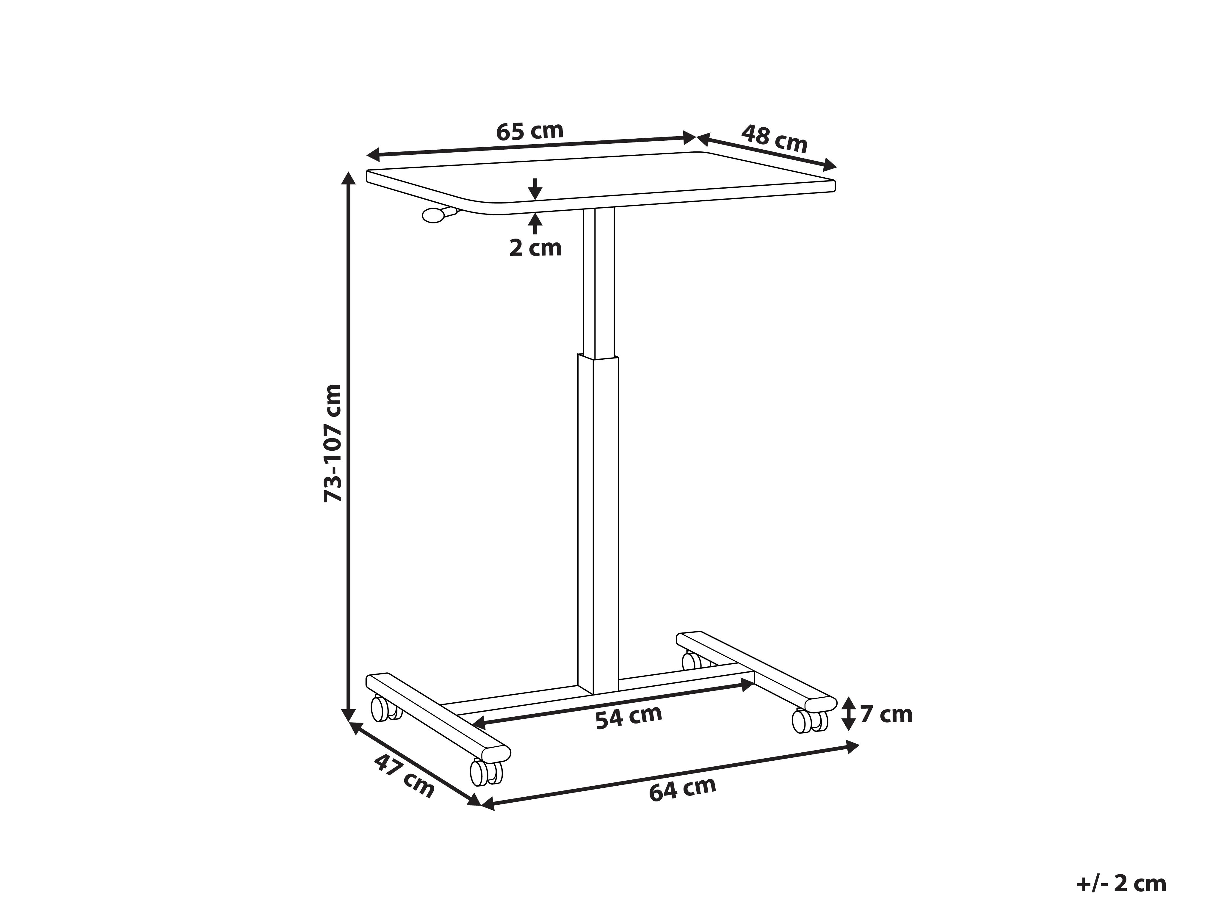 Handmatig verstelbare laptopstandaard ACADEMIA Wit 65 cm 48 cm