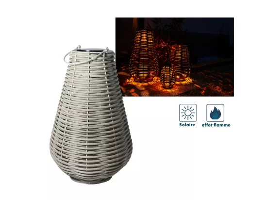 Lanterne solaire tressée Aretha h65cm - Orium