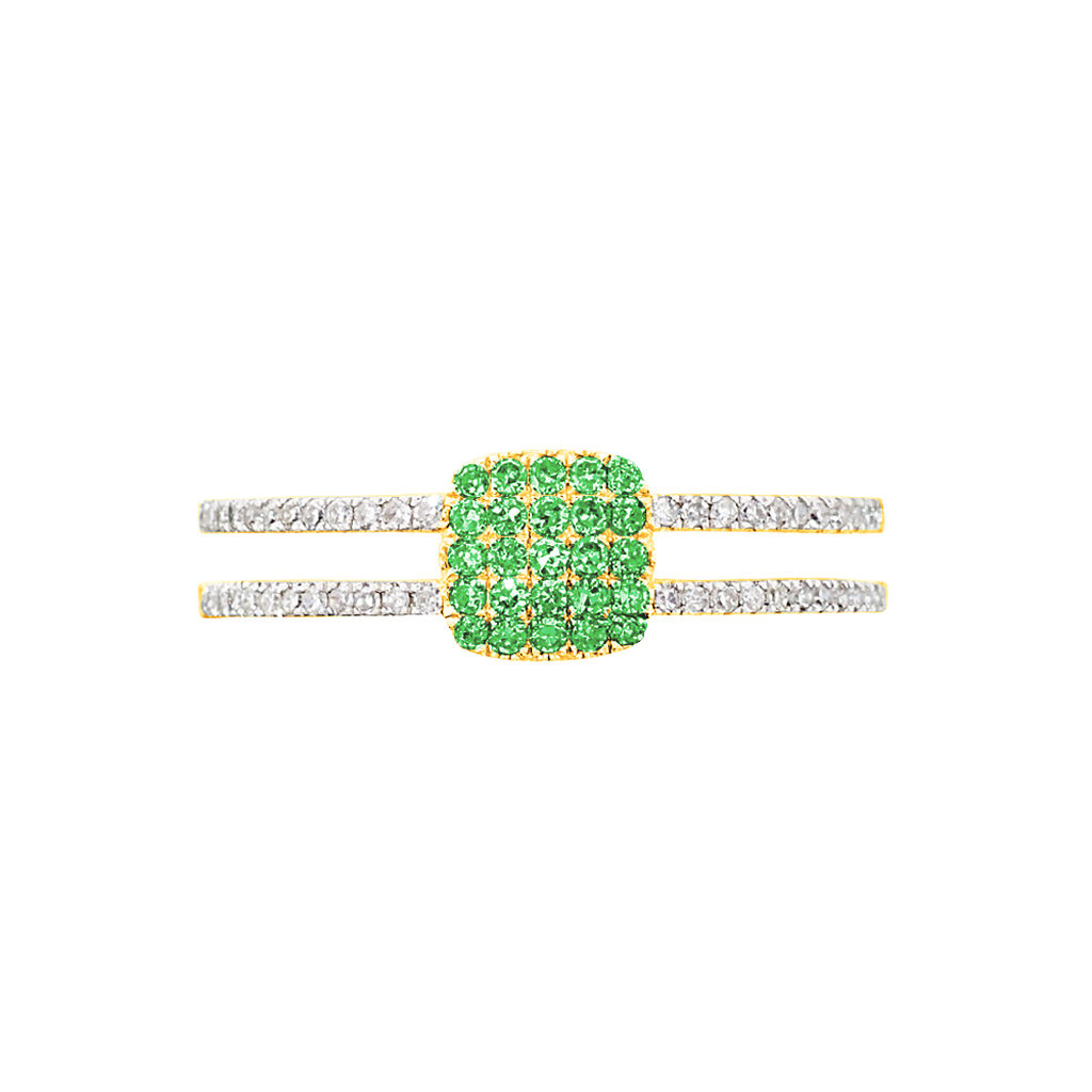 Bague Aude Or Jaune Emeraude Et Diamant