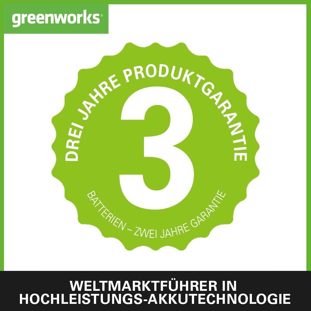 Greenworks Akku-Rasenmäher 48V (2x24V) Li-Ion 41cm Schnittbreite bis zu 220m² 50L Grasfangkorb 6-fache zentrale Schnitthöhenverstellung inklusive 2x 2Ah Akku und Ladegerät,G2x24LM41K2