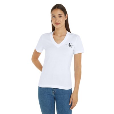Tee-shirt à manches courtes femme Monologo Slim V-Neck CALVIN KLEIN