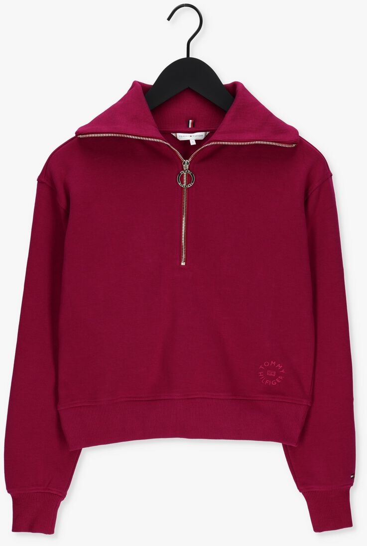 TOMMY HILFIGER fuchsia tommy hilfiger trui relaxed cosy 1/2 zip sweatshirt