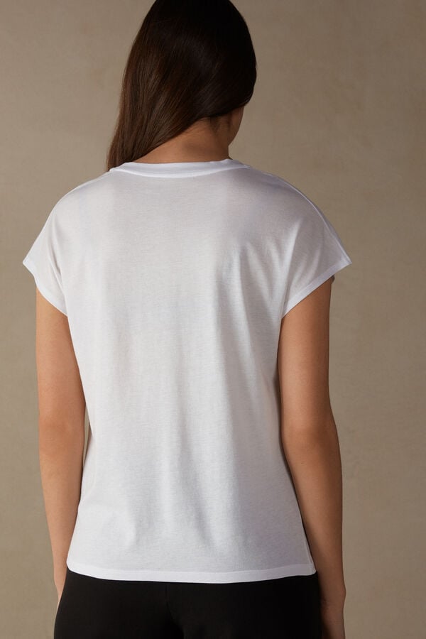 Camiseta de manga curta com gola redonda em algodão Supima® superconfortável