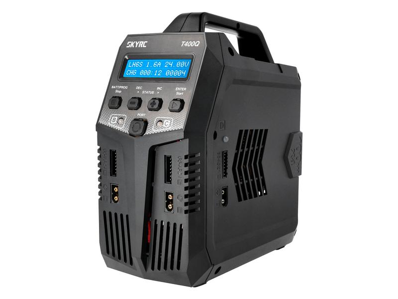 SKYRC Quad-Ladegerät T400Q AC/DC 1-6S Modellbau Ladegerät mit 4 unabhängige Ladekanälen