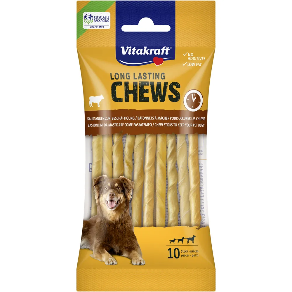 Vitakraft LONG LASTING CHEWS tyggestænger, drejet, 12,5cm - 10 stk.