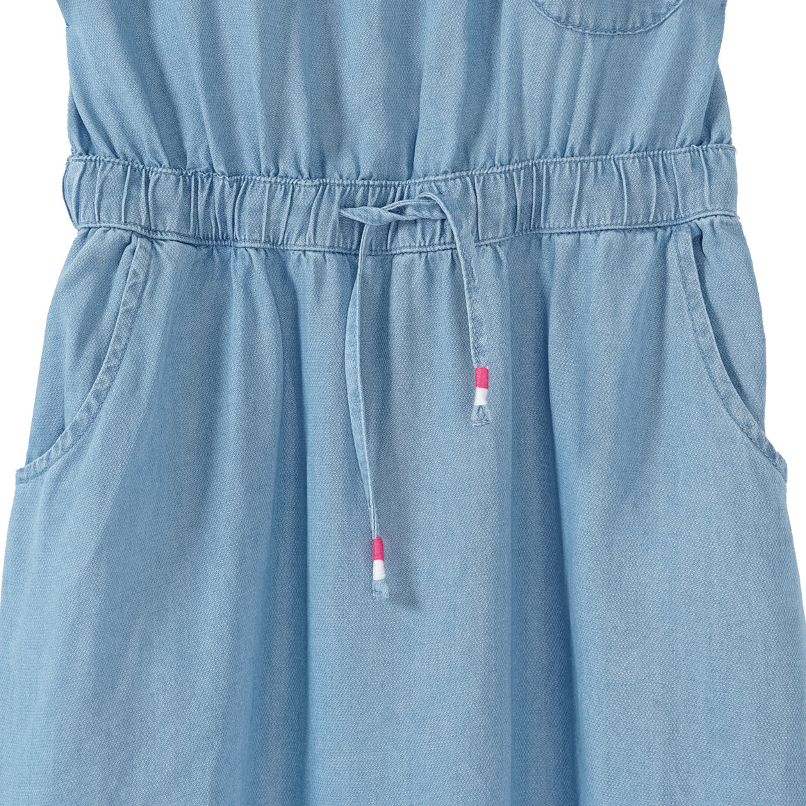 Yigga Mädchen Kleid aus leichtem Denim hellblau