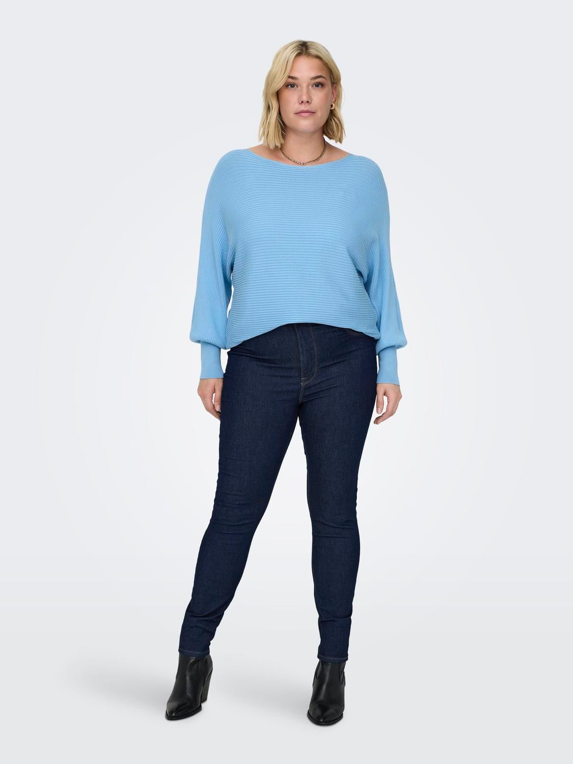 CARMILA-IRIS Hohe Taille Skinny Fit Jeans Dark Blue Denim