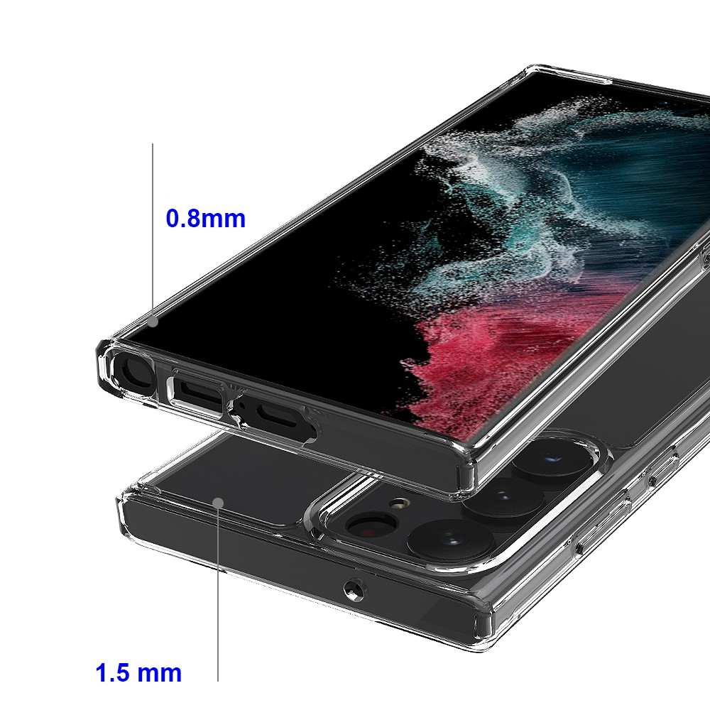 Samsung Galaxy S23 Ultra 5G Hybrid Hülle TPU Bumper   Acryl Rückseite - Transparent