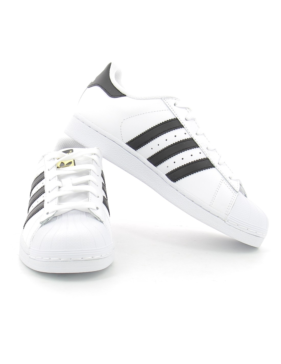 adidas sneakers femme superstar j cuir blanc noir