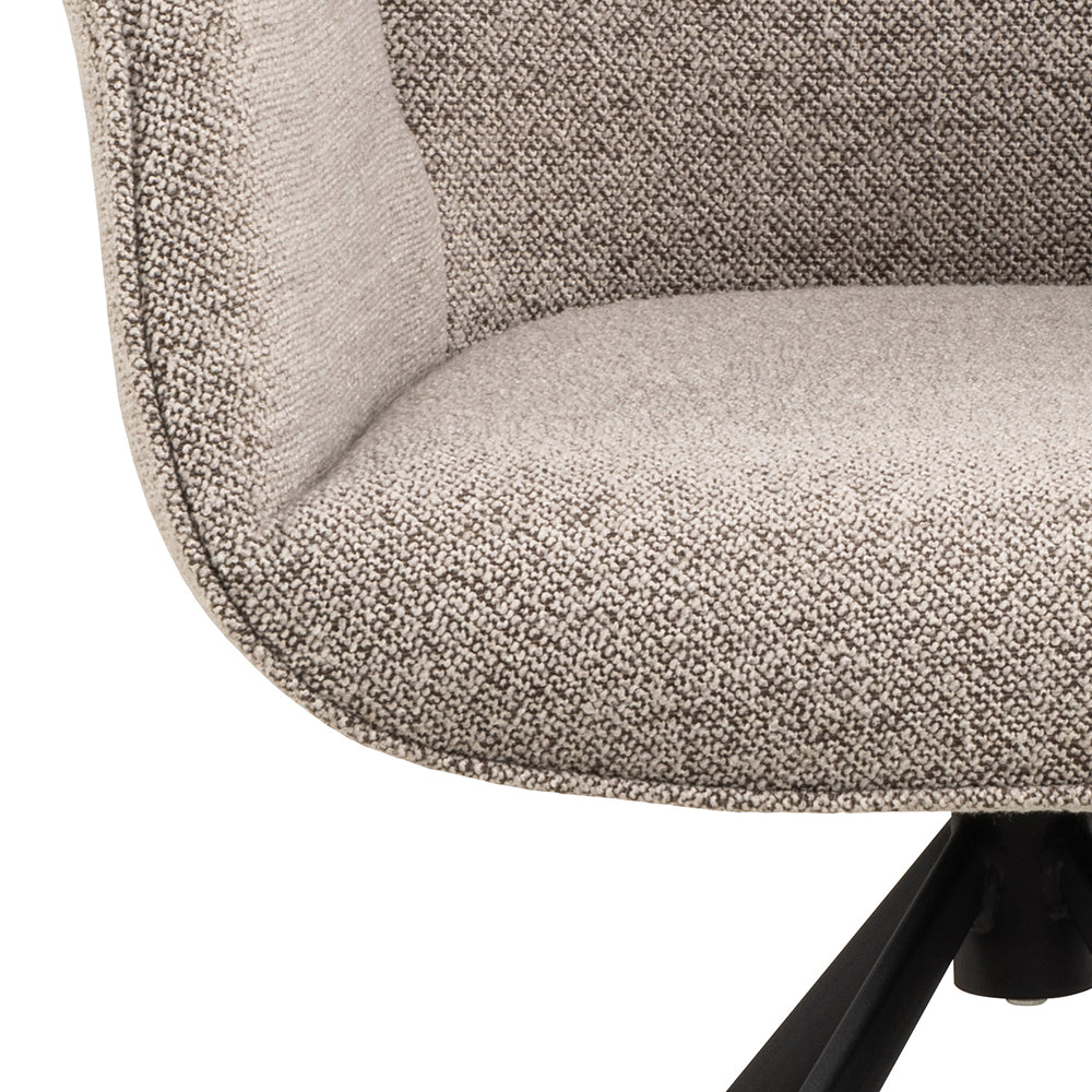 Arne Eetkamerstoel met Arm - Beige Bouclé