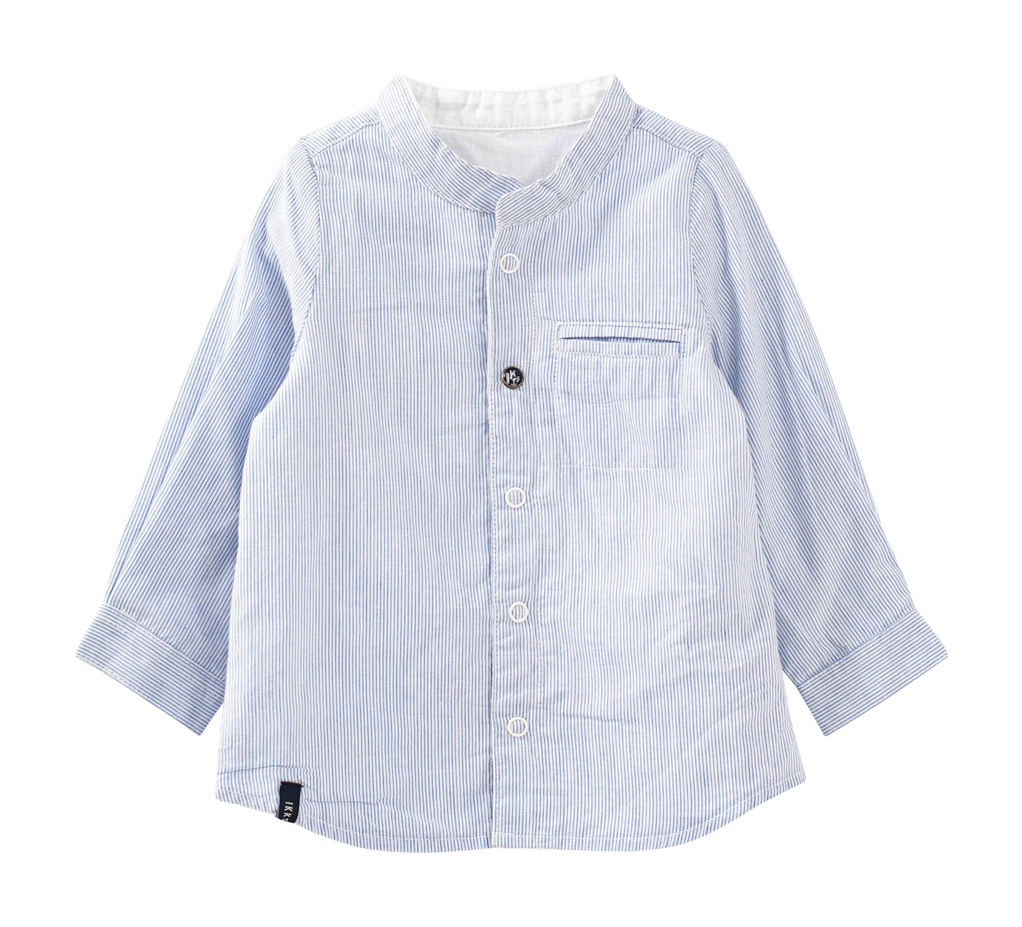 Chemise col mao réversible en coton | Blanc