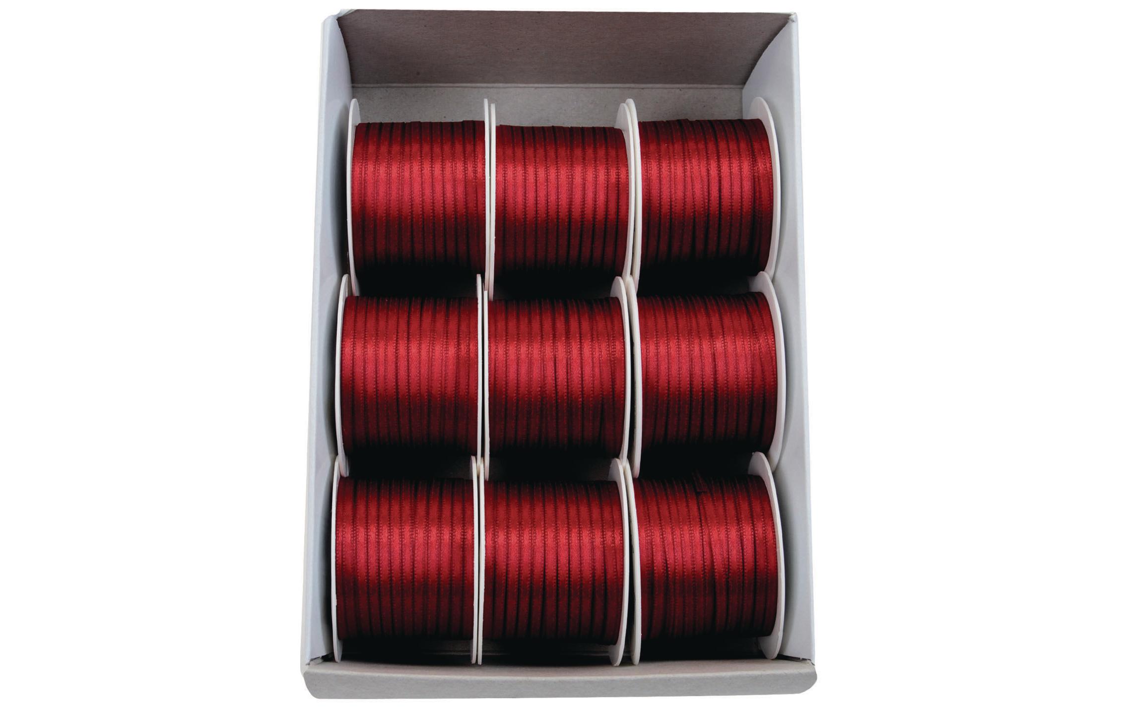 Satinband Doppelsatin-Band 3 mm x 10 m, RotBand für Geschenke